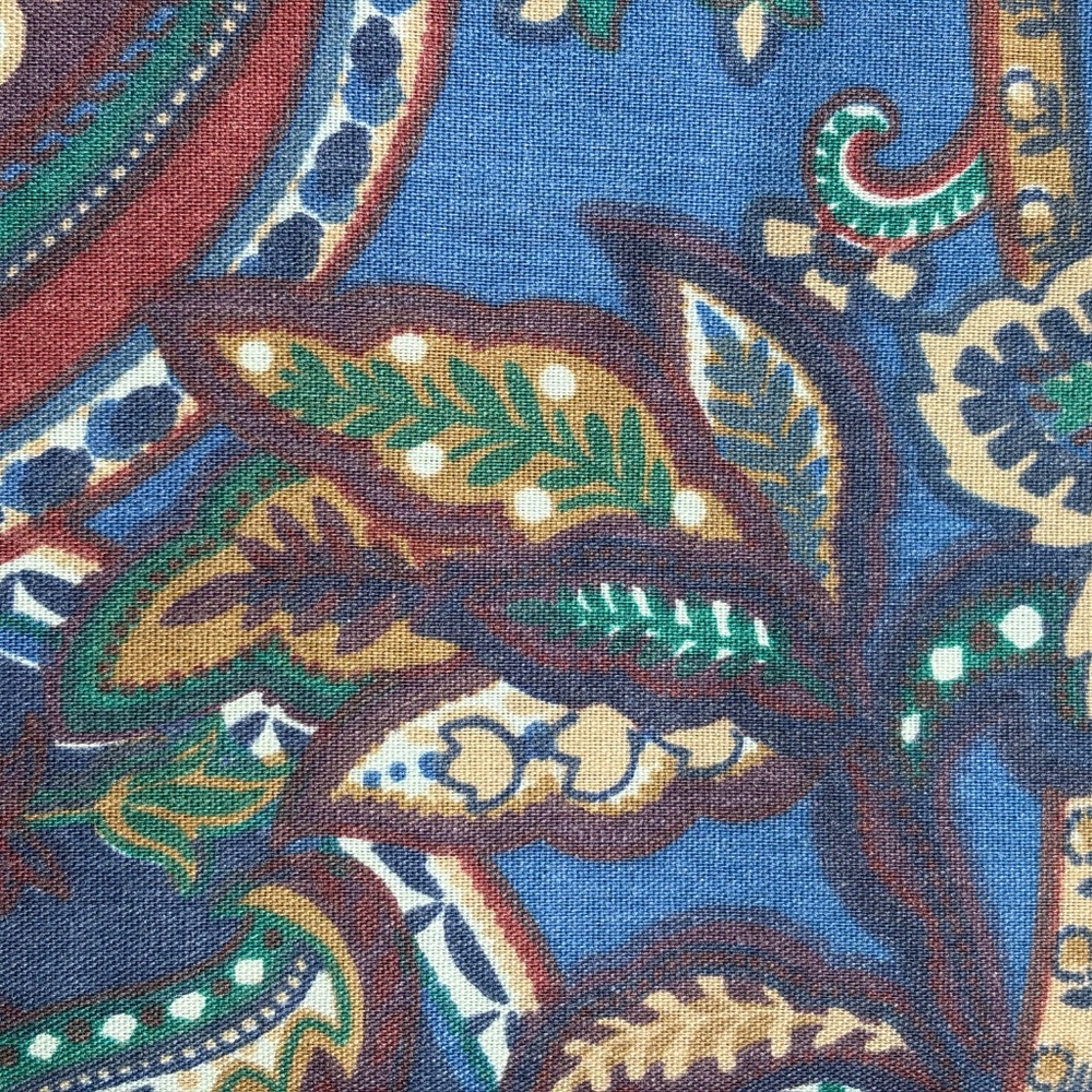 new JCPenny Navy Blue, Burgandy, Tan Paisley Queen Bedskirt + 2 Std Pillow shams - Picture 5 of 13